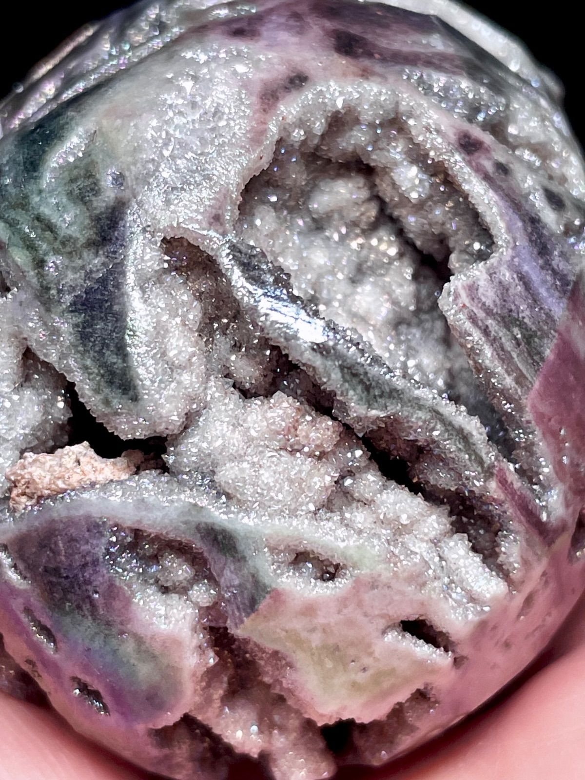 スファレライト【閃亜鉛鉱】卵型◇オーラスファレライト◇ジオード