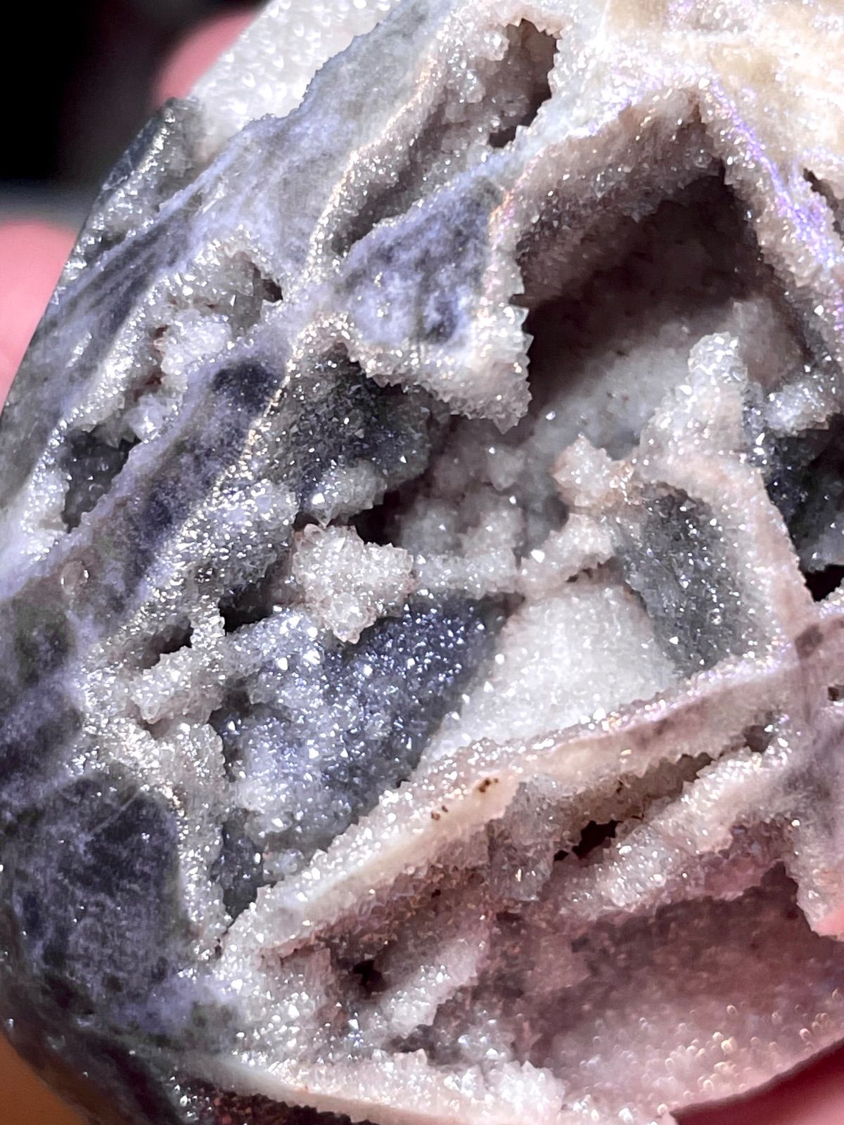 スファレライト【閃亜鉛鉱】卵型◇オーラスファレライト◇ジオード