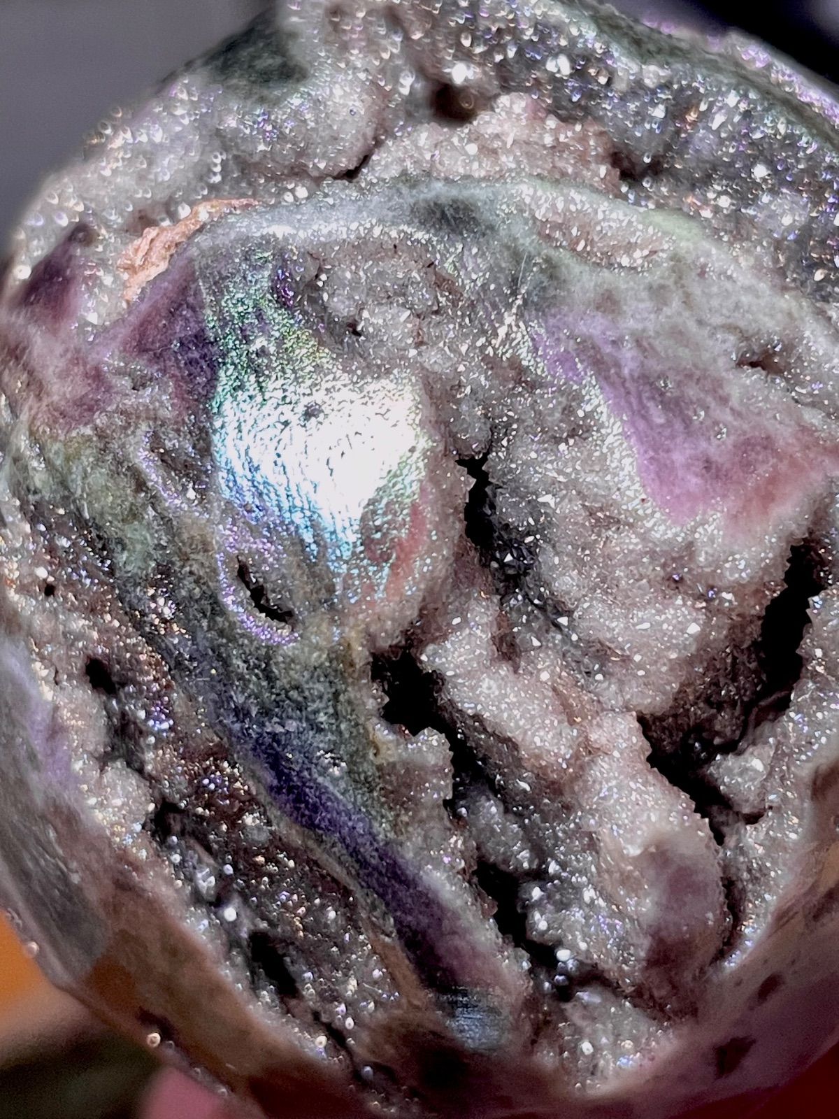 スファレライト【閃亜鉛鉱】卵型◇オーラスファレライト◇ジオード