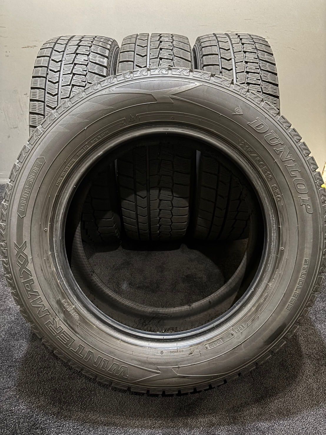 ☆215/60R16 DUNLOP/WINTER MAXX WM02 21年製 スタッドレス 4本