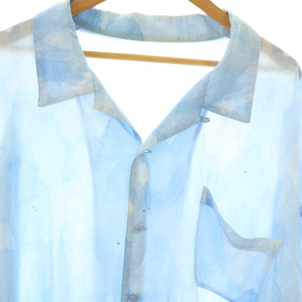 【中古】ポータークラシック Porter Classic ALOHA SHIRT 水彩アロハシャツ 半袖 前開き XXL 水色 ポータークラシック Porter Classic ALOHA SHIRT 水彩アロハシャツ