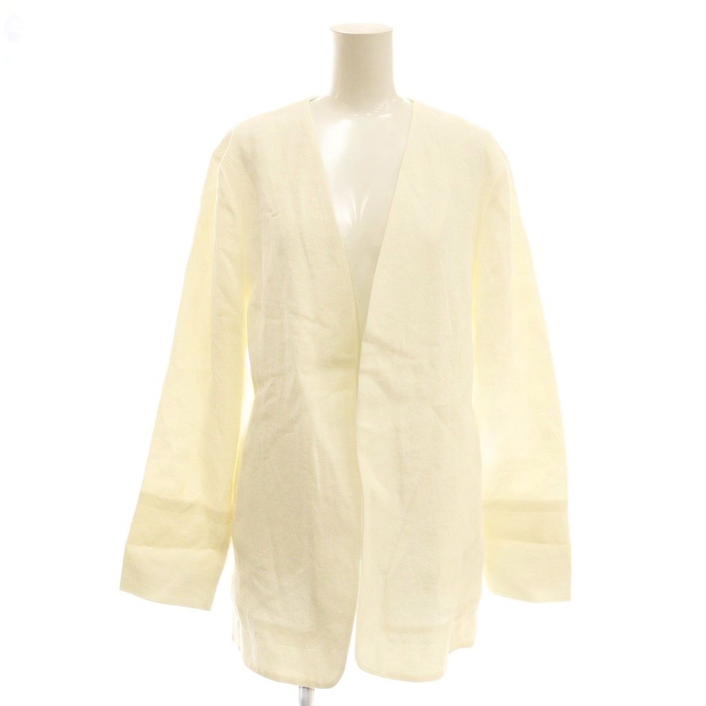 【中古】コンテ conte 25SS ペーパーノーカラージャケット カラーレスジャケット ホワイト /DF ■OS レディース コンテ conte 25SS ペーパーノーカラージャケット カラーレス