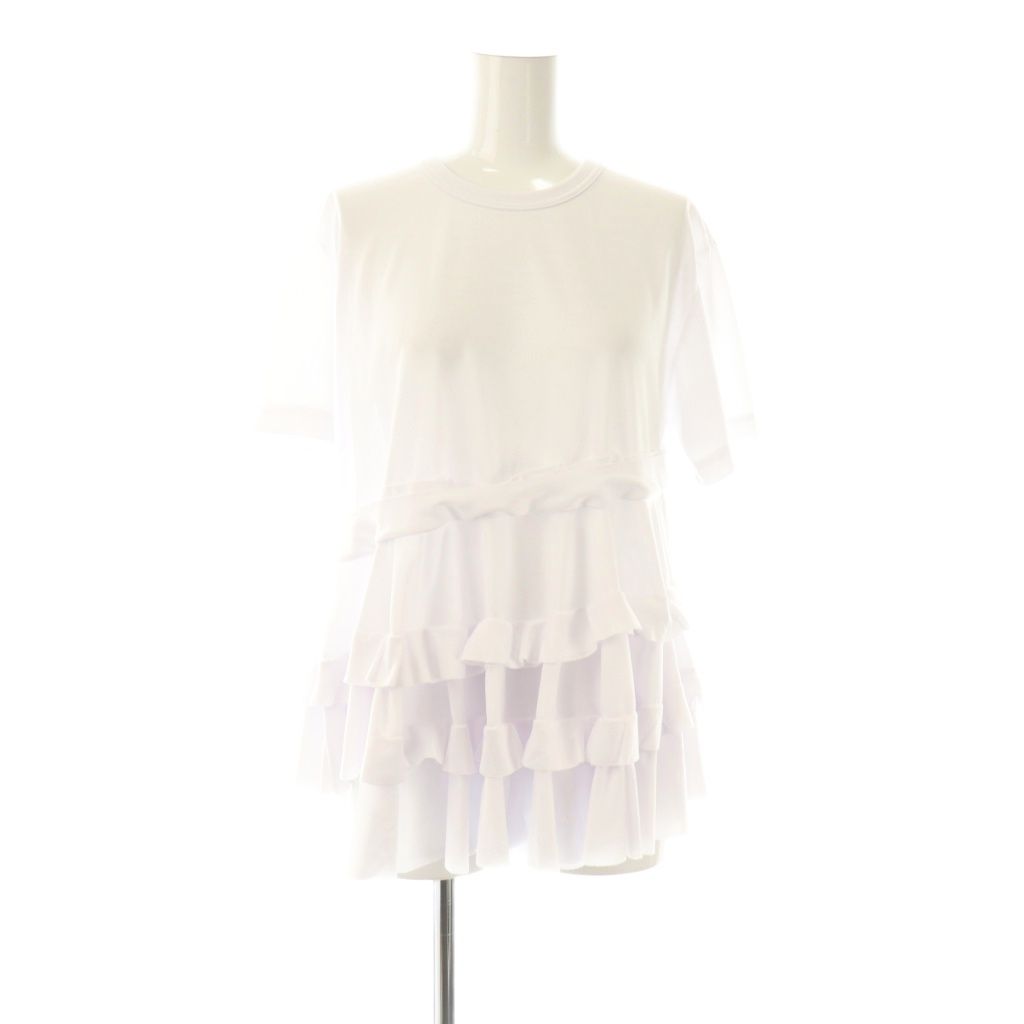 【中古】コムデギャルソンコムデギャルソン コムコム AD2024 Tシャツ カットソー フリル 半袖 XS ホワイト コムデギャルソンコムデギャルソン COMME des GARCONS COMME des