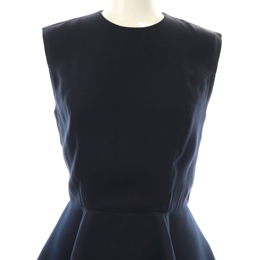 ヨーコチャン YOKO CHAN ワンピース ミニ ノースリーブ 36 紺 ネイビー