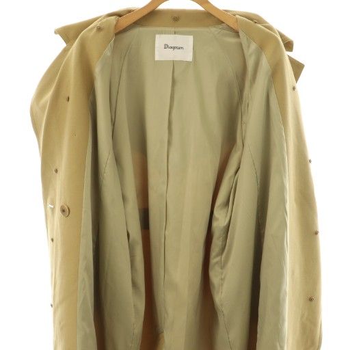ダイアグラム グレースコンチネンタル Diagram GRACE CONTINENTAL 24AW ロングコート スプリングコート ダブル 38 カーキベージュ /ES ■OS