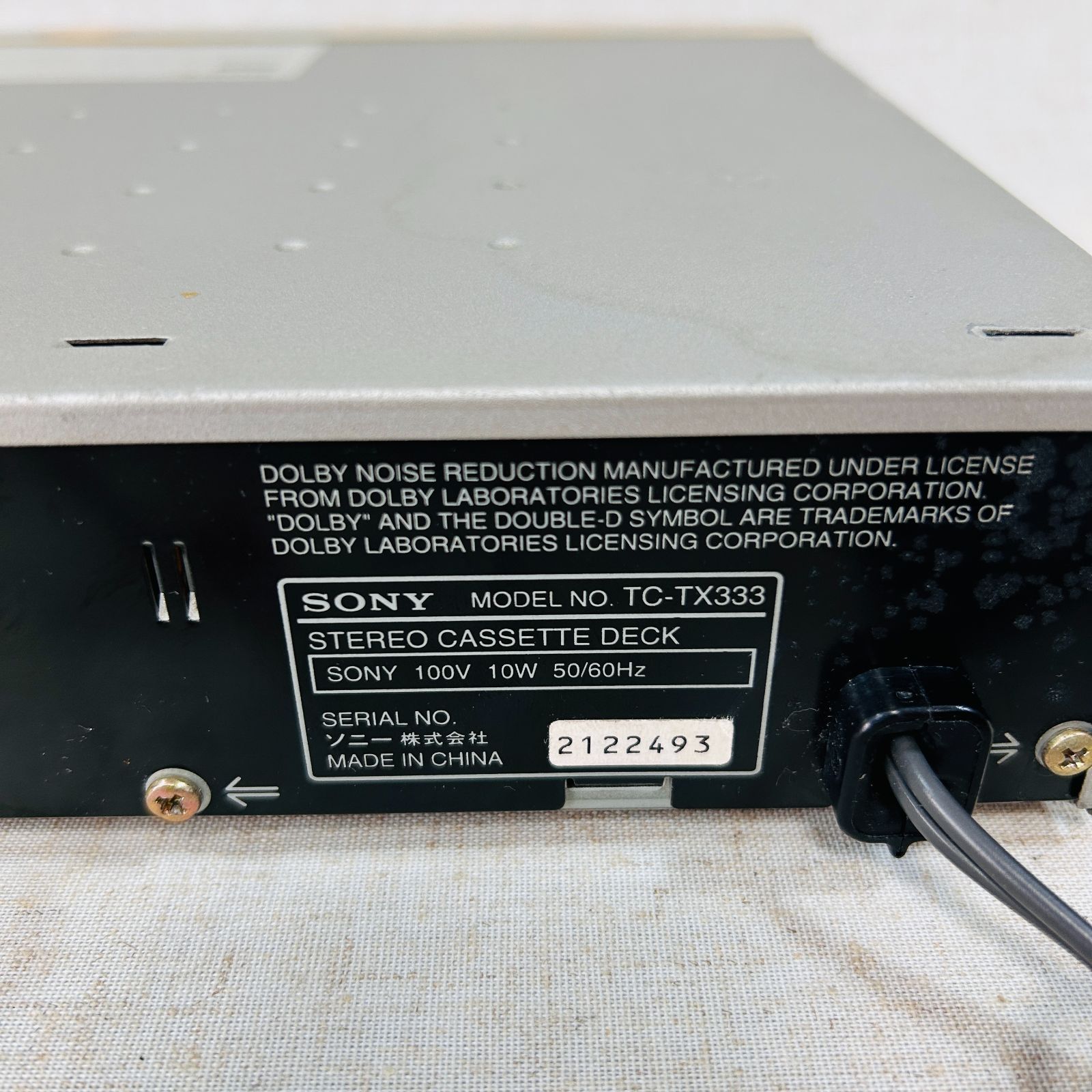 ジャンク】SONY ソニー システムカセットデッキ TC-TX333 - メルカリ