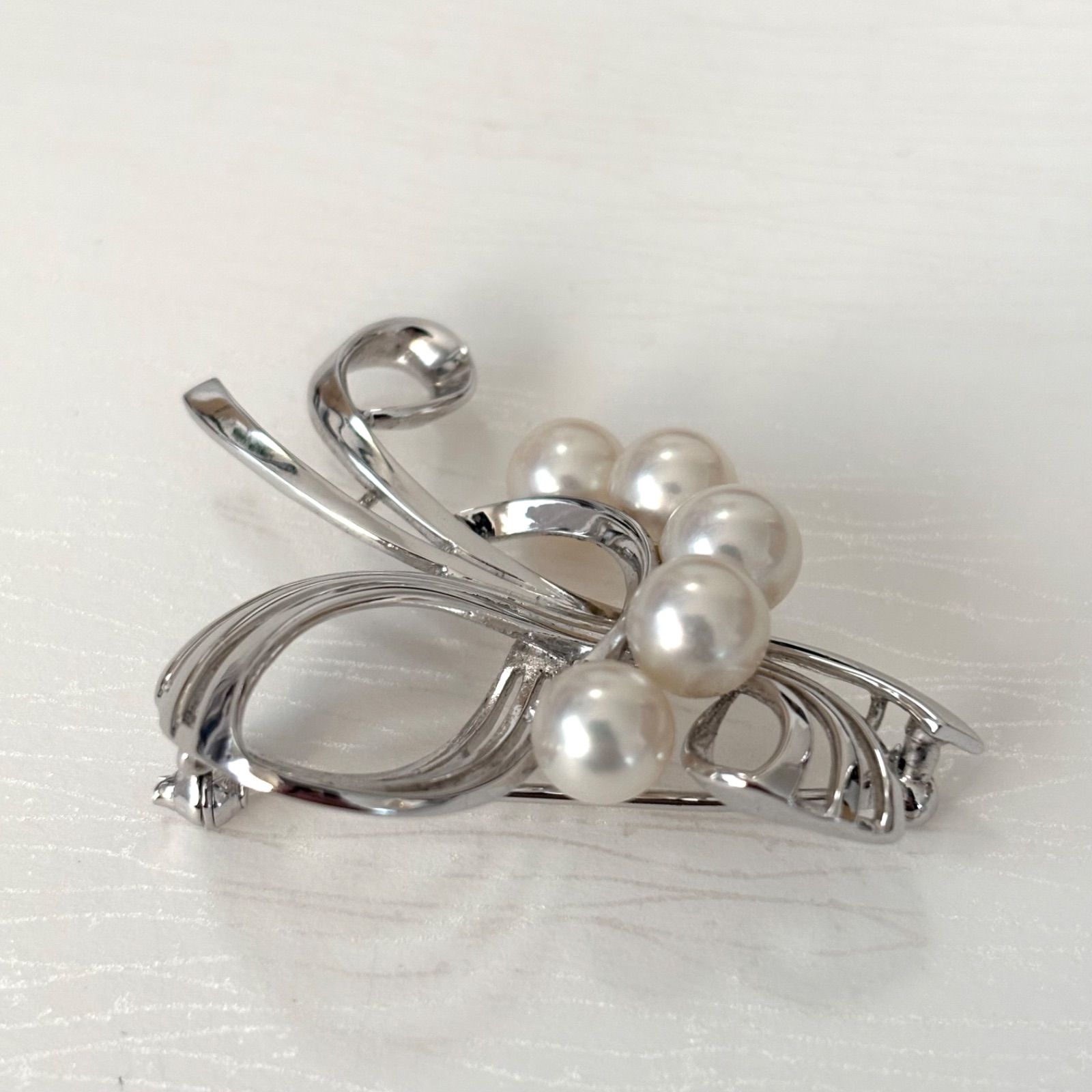 ミキモト　シルバー　パールブローチ 116【ミキモト】シルバー パール ブローチ - メルカリ