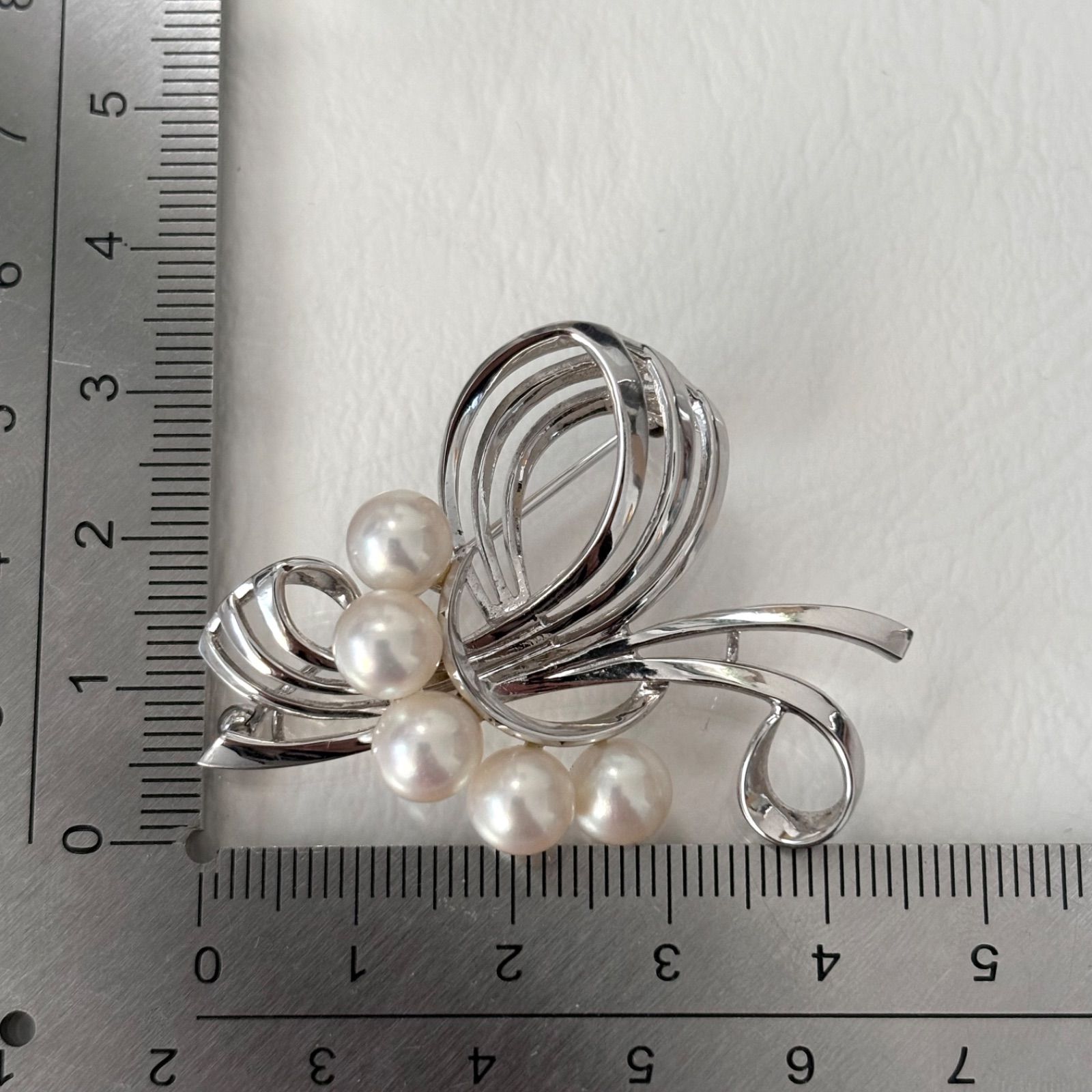 116【ミキモト】シルバー パール ブローチ - メルカリ