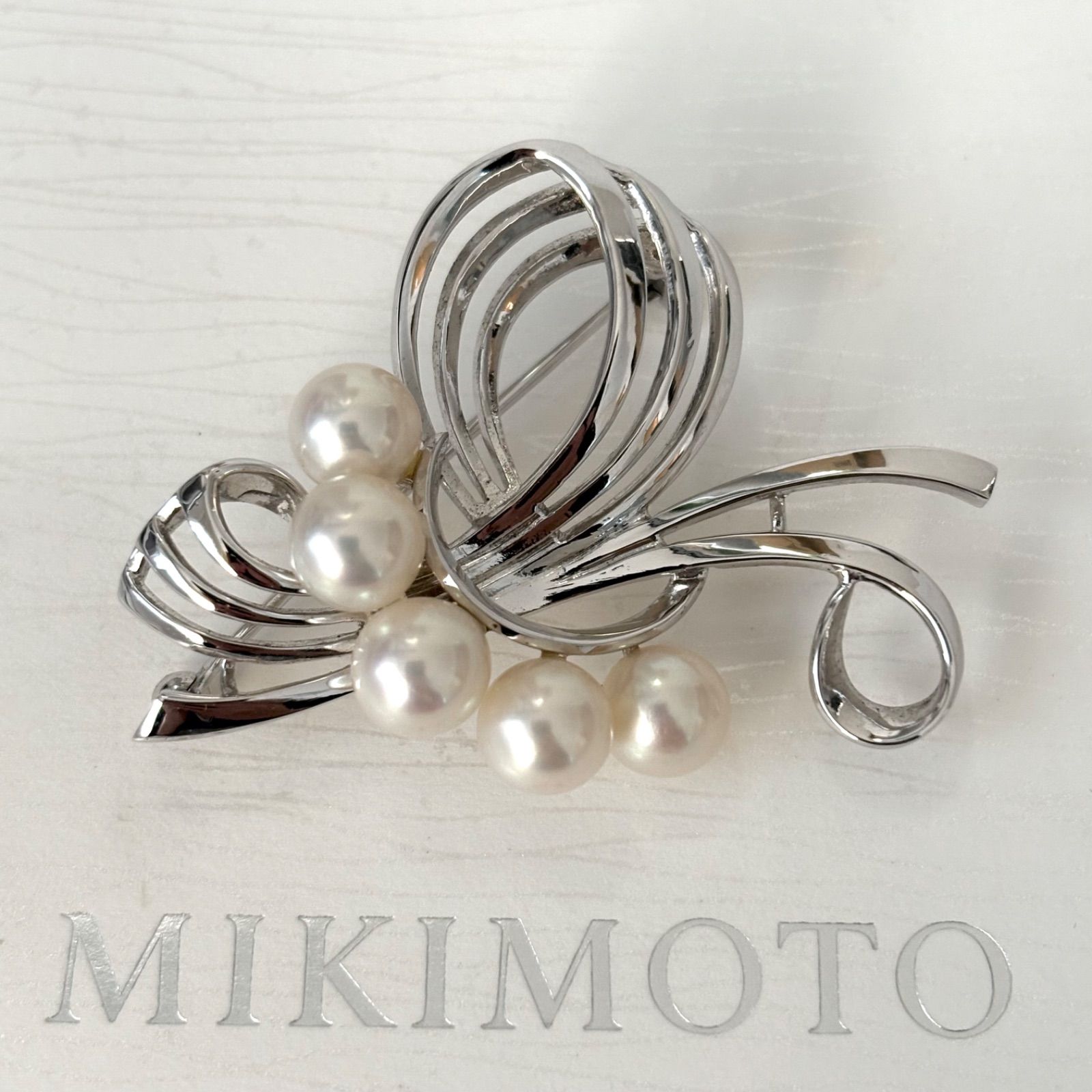 116【ミキモト】シルバー パール ブローチ - メルカリ