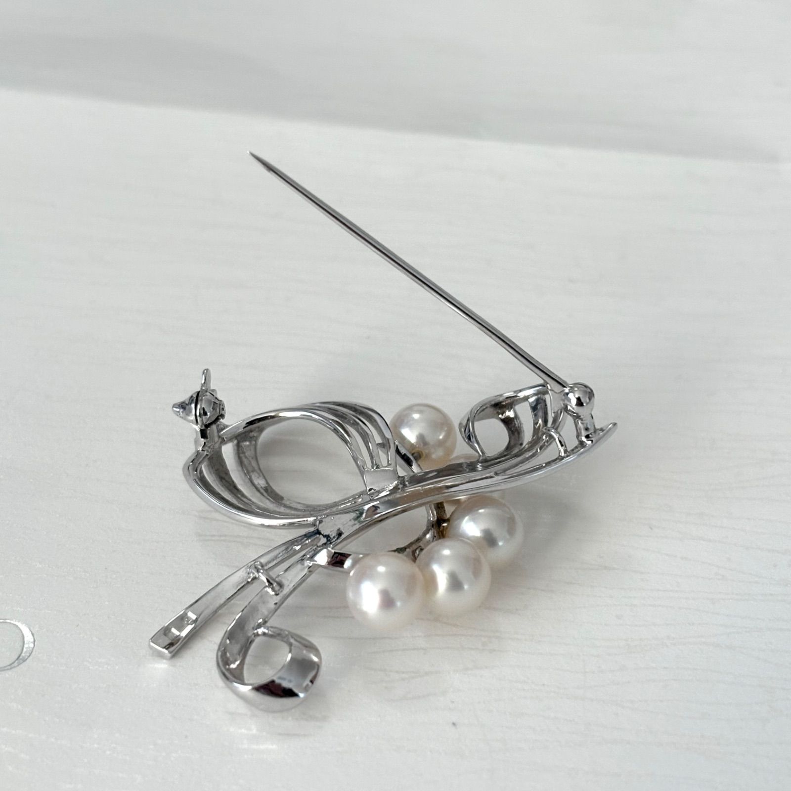 116【ミキモト】シルバー パール ブローチ - メルカリ