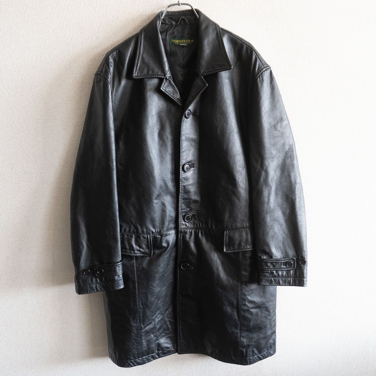 美品】HAROLDS GEAR【レザー カーコート】M ブラック 牛革