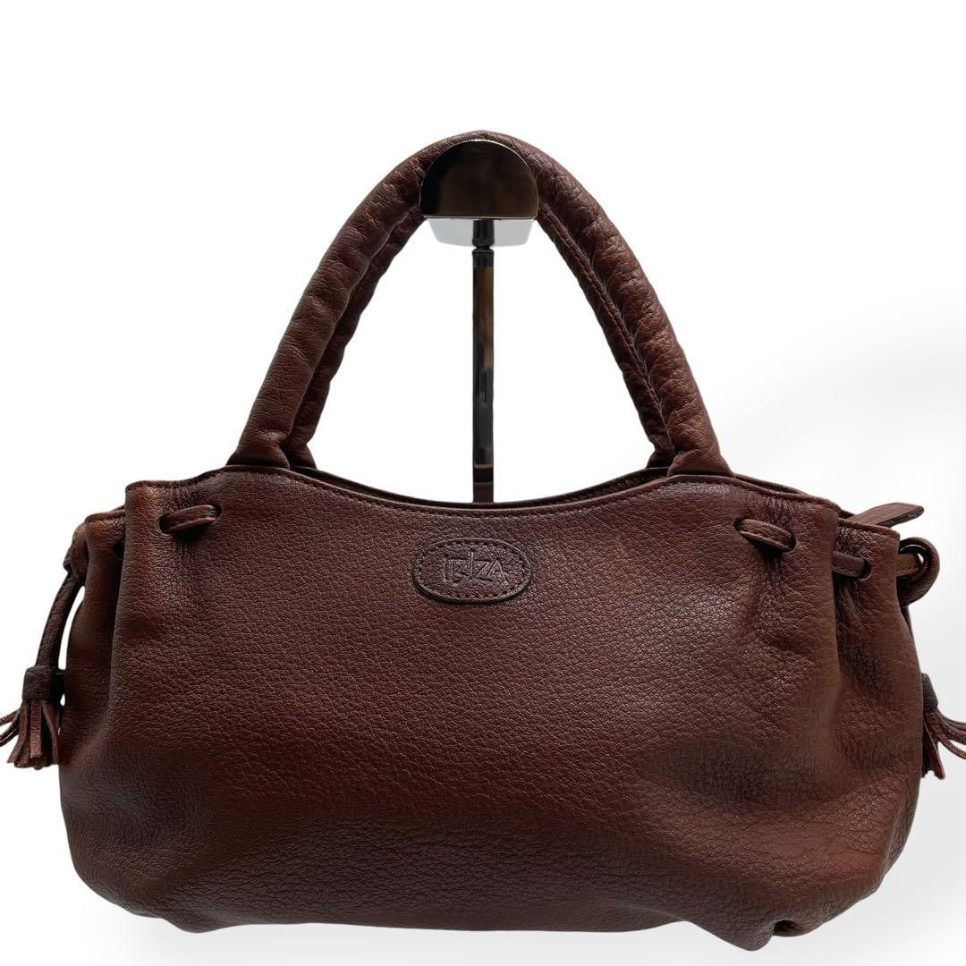 【美品】IBIZA イビサ　2wayハンドバッグ　ブラウン　本革　タッセル 極美品 IBIZA イビサ ハンドバッグ レザー 本革 ブラウン - メルカリ