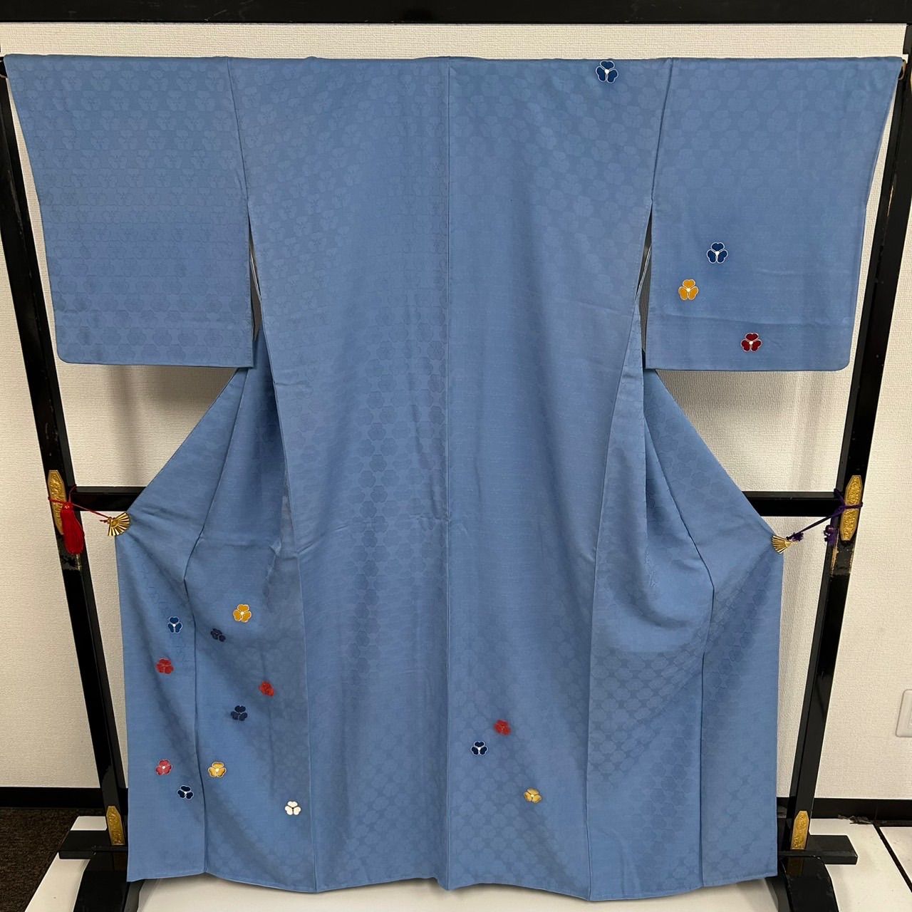 付下げ 裄67 三つ葉 可愛い染め 紋無し 訪問着 正絹 着物 MK-1401