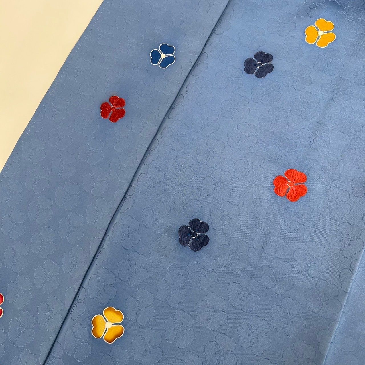 付下げ 裄67 三つ葉 可愛い染め 紋無し 訪問着 正絹 着物 MK-1401