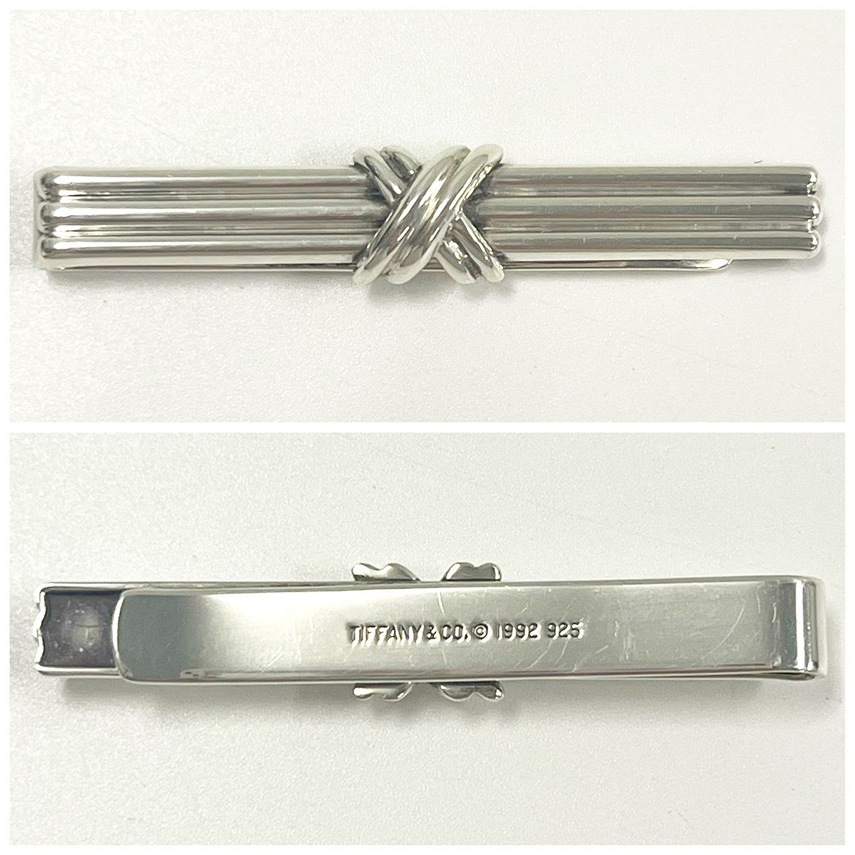 美品 TIFFANY ティファニー シグネチャー ネクタイピン シルバー ティファニーシグネチャーネクタイピン