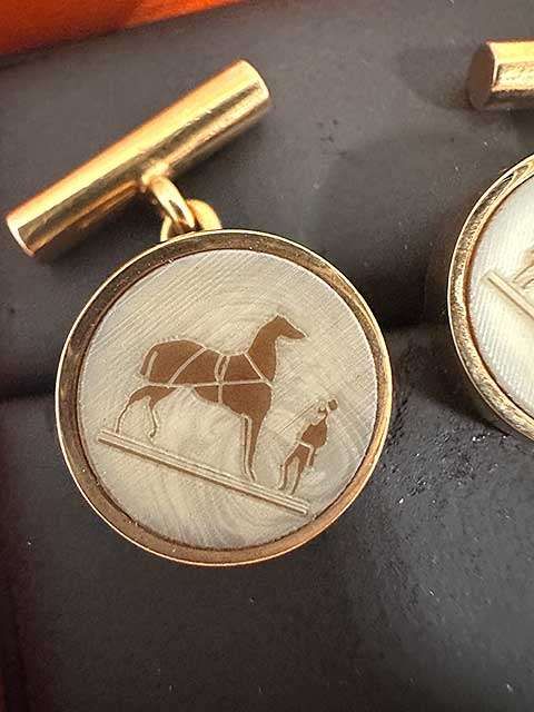エルメス　カフス　ヴィンテージ 中古】HERMES エルメス ヴィンテージ コロゾ ホースモチーフ 馬 カフス