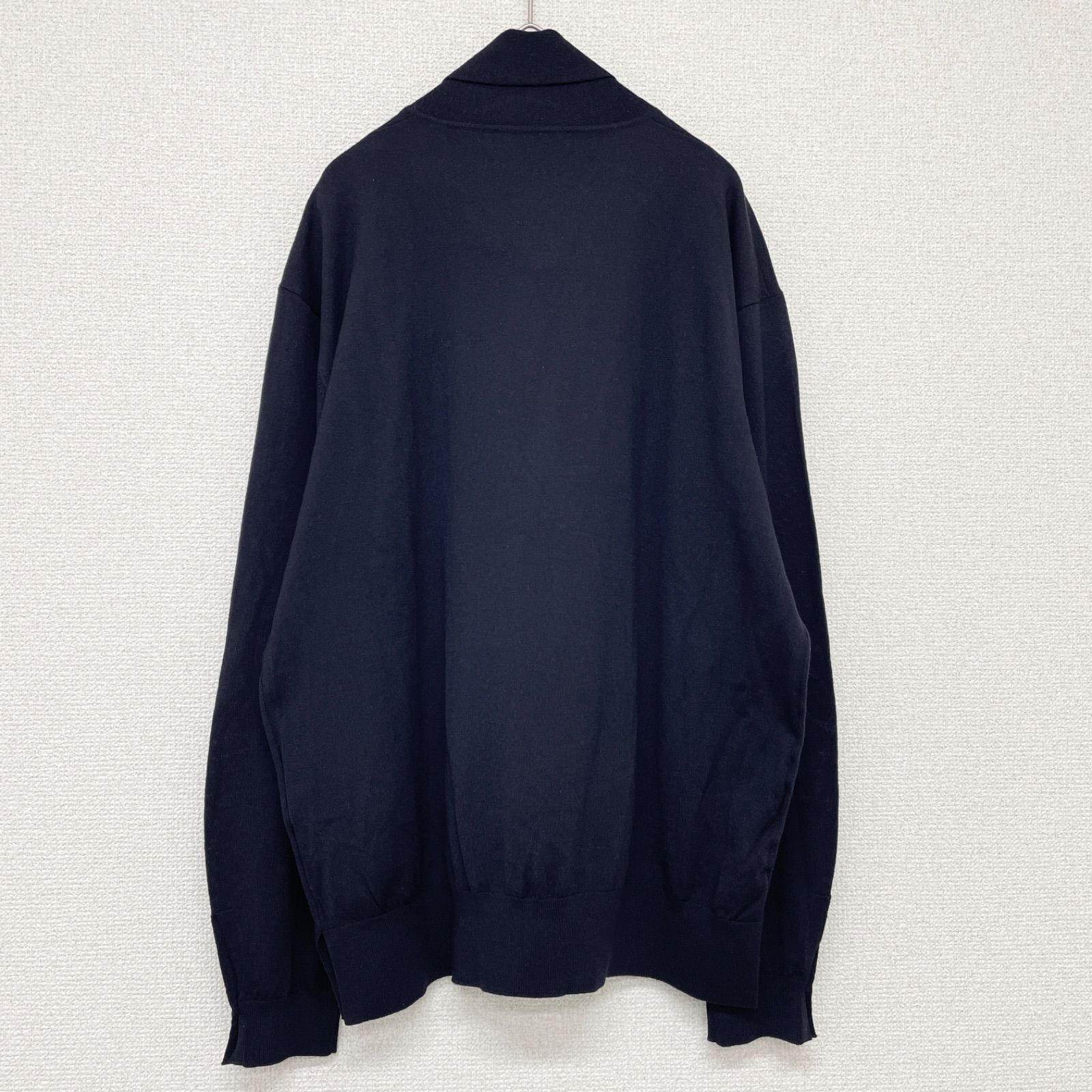 Drawer ドゥロワー ニットトップス ボウタイ ウール ネイビー