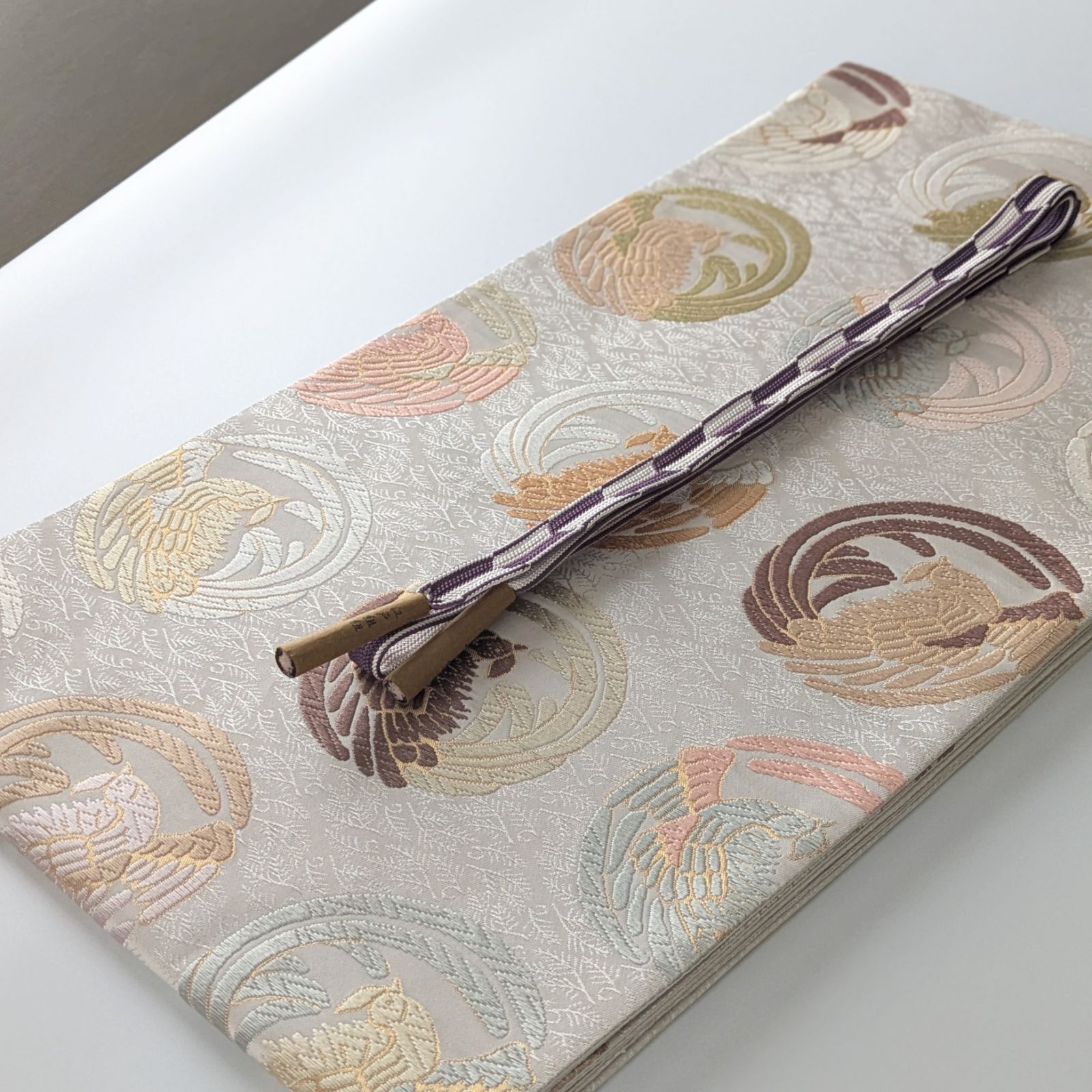 シュトラウス衣正絹西陣織鳳凰丸文花菱袋帯伝統柄