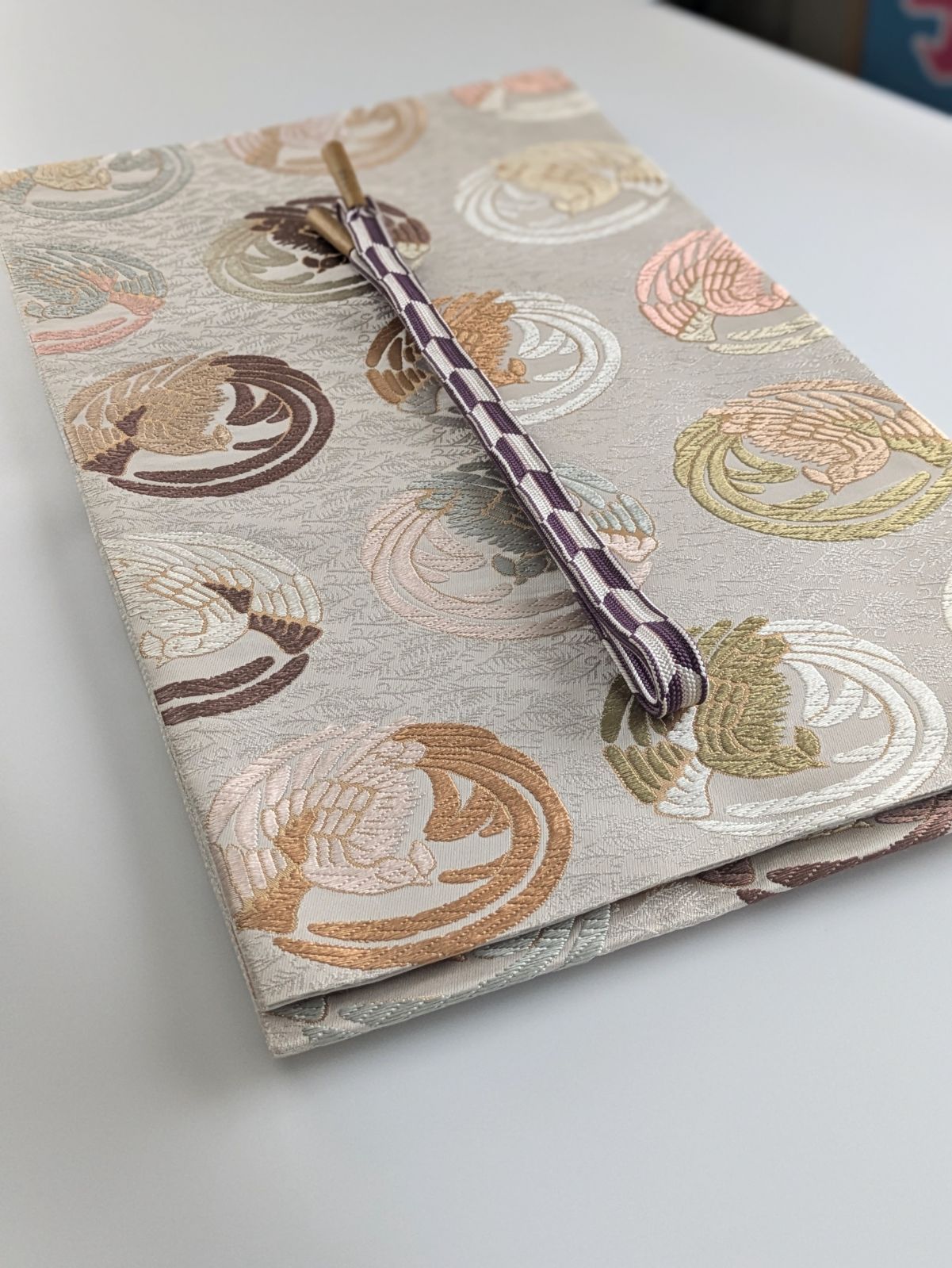 シュトラウス衣正絹西陣織鳳凰丸文花菱袋帯伝統柄