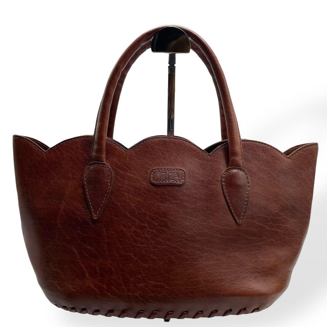 美品 IBIZA イビサ ハンドバッグ 本革 レザー ブラウン - メルカリ