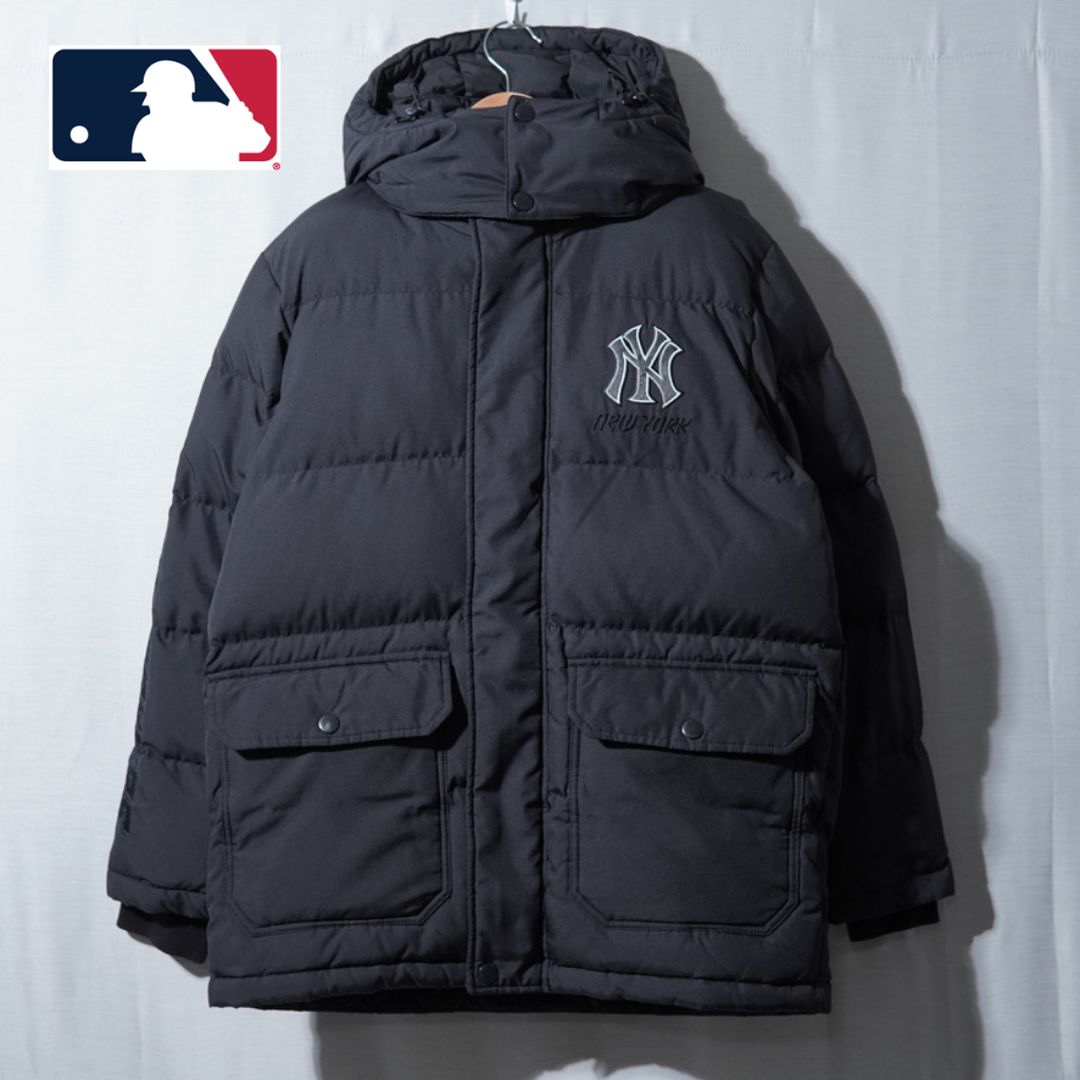 MLB ヤンキース NY ダウンジャケット M ブラック 刺繍ロゴ NEW YORK 