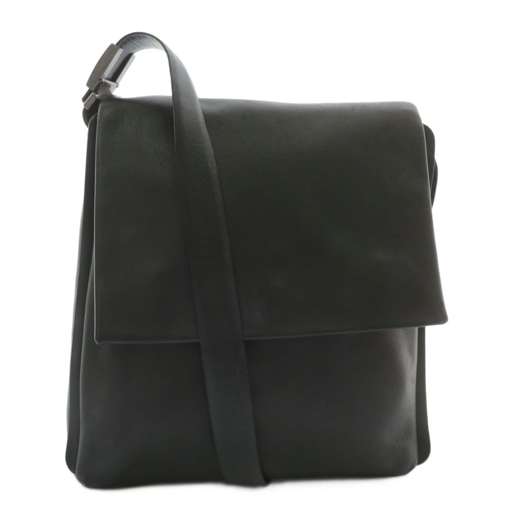 バリー BALLY ショルダーバッグ レザー フラップ マグネット 黒