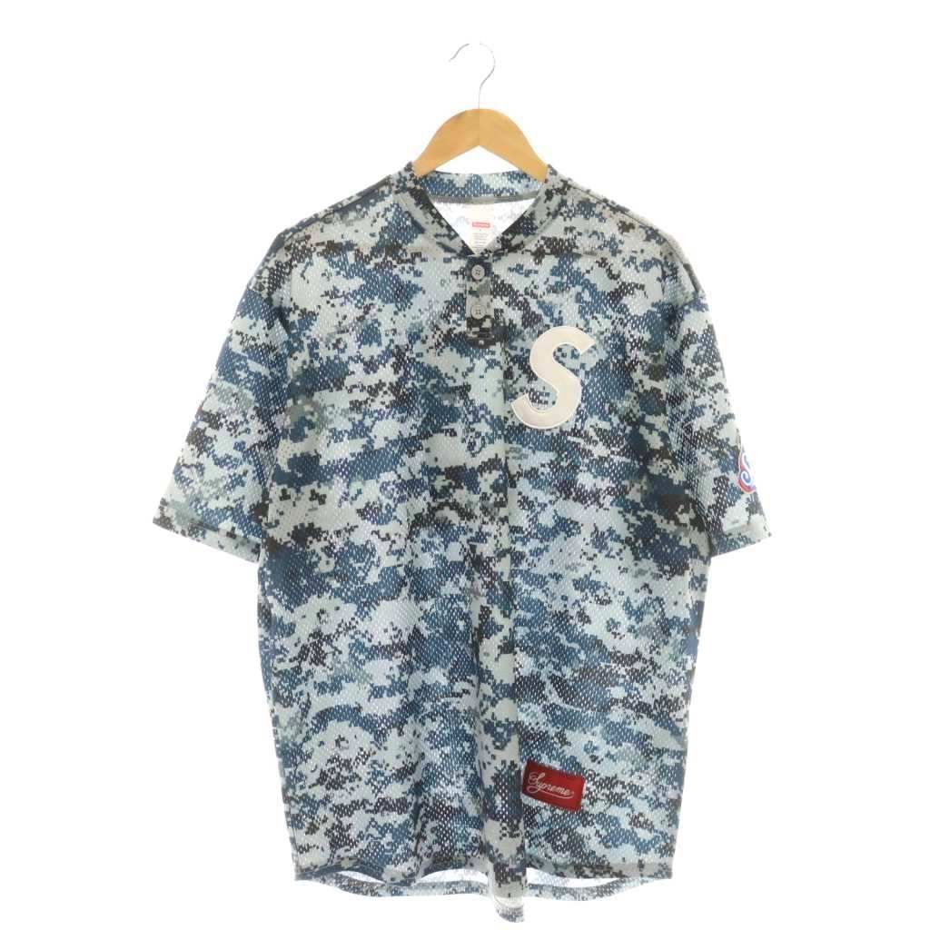 【中古】シュプリーム SUPREME 25SS S Logo Baseball Henley Digi Camo シャツ 半袖 L グレー マルチカラー Sロゴ シュプリーム SUPREME 25SS S Logo Baseball Henley Digi Camo シャツ