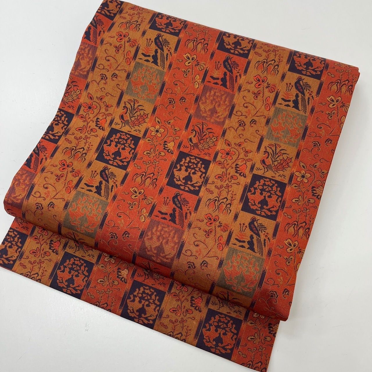 名古屋帯 全通 更紗文様 上品な織 九寸 MA-1328 - メルカリ