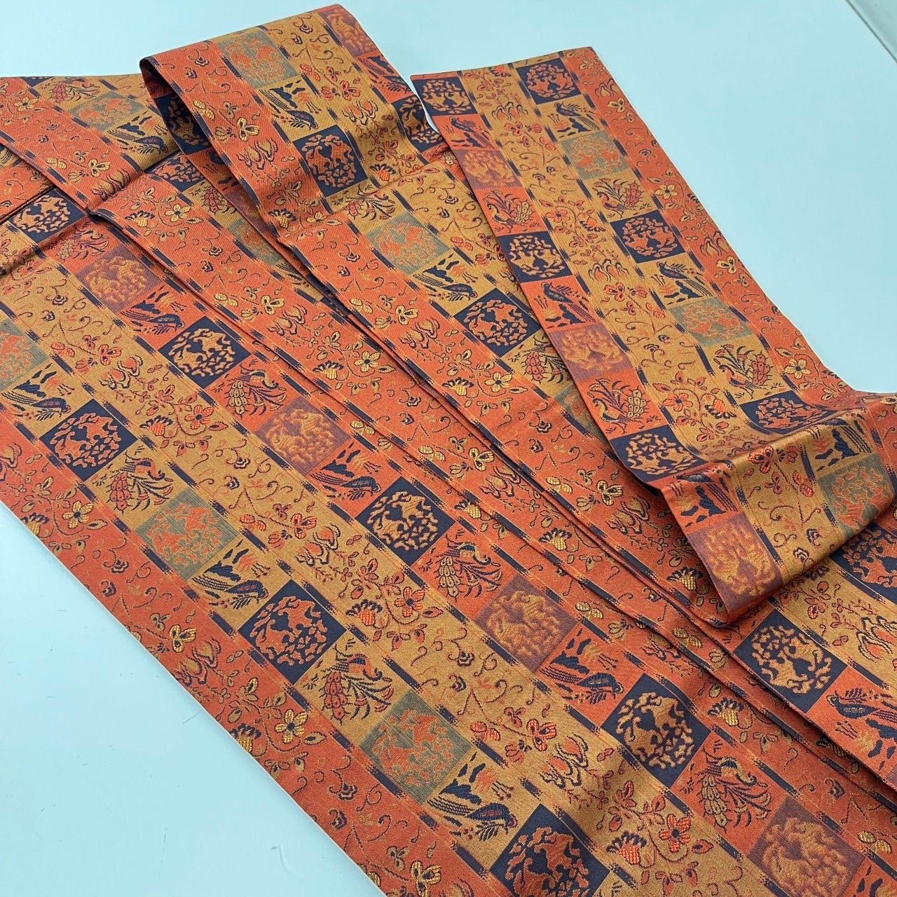 名古屋帯 全通 更紗文様 上品な織 九寸 MA-1328 - メルカリ