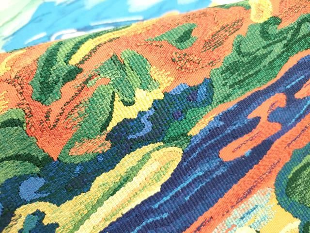 平和屋着物○爪掻き本綴れ 八寸名古屋帯 作家物 風景文 正絹 逸品