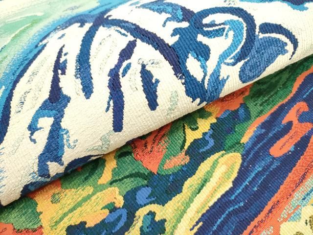 平和屋着物○爪掻き本綴れ 八寸名古屋帯 作家物 風景文 正絹 逸品