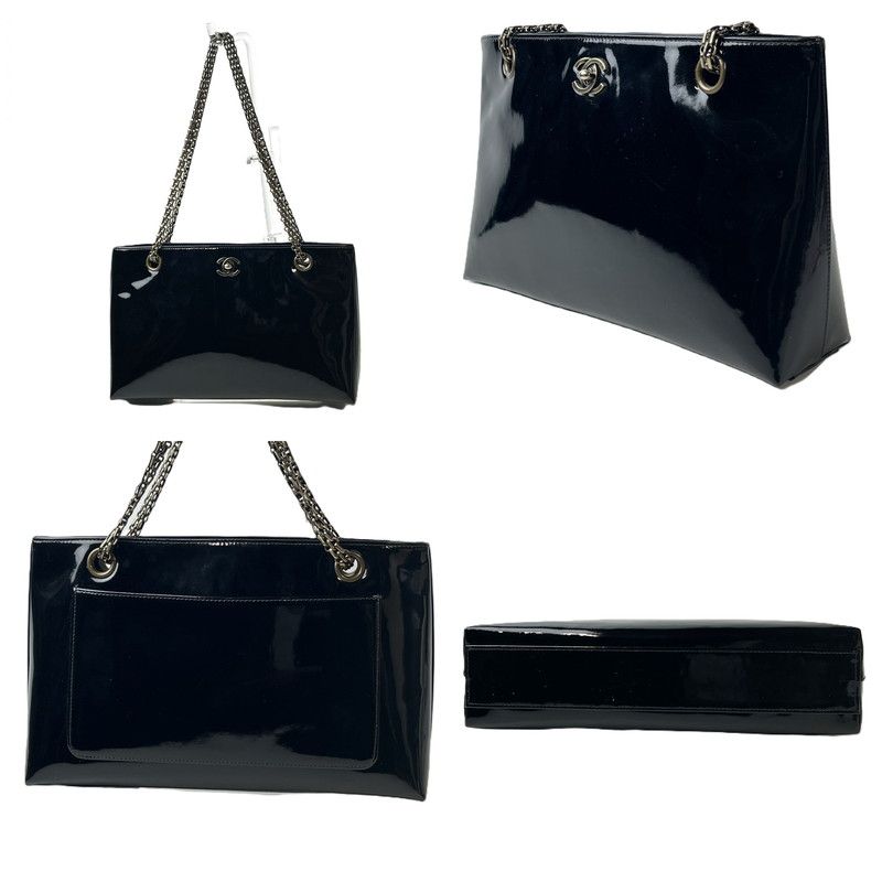 CHANEL エナメル パテント レザー トート バッグ 6番台 デカココマーク CHANEL エナメル パテント レザー トート バッグ 6番台 デカココマーク