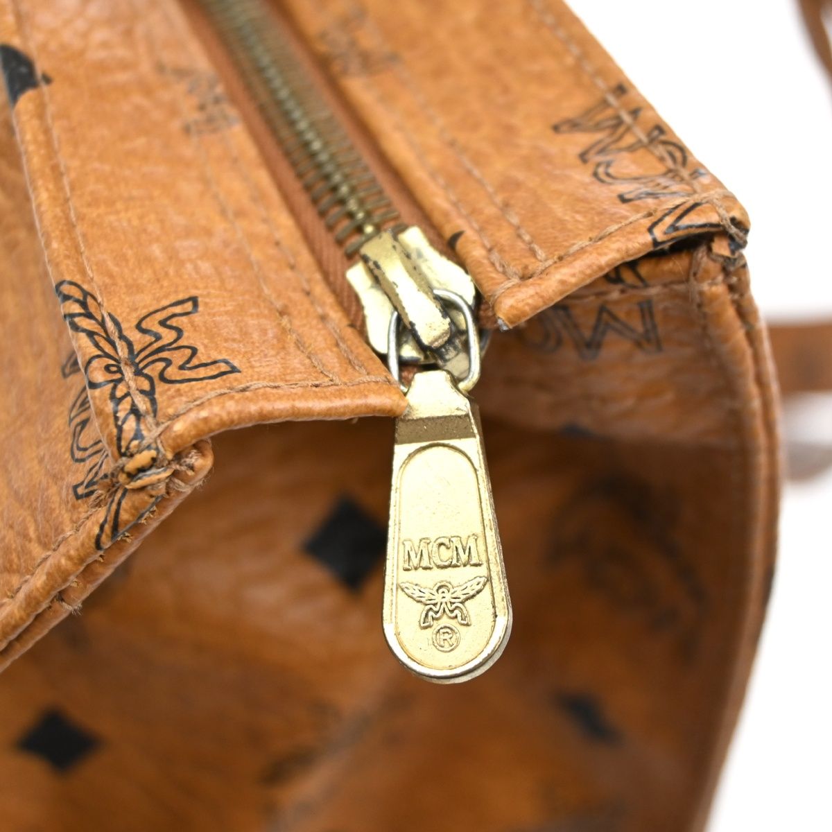 MCM エムシーエム ショルダー トートバッグ ヴィセトス柄 ブラウン PVC