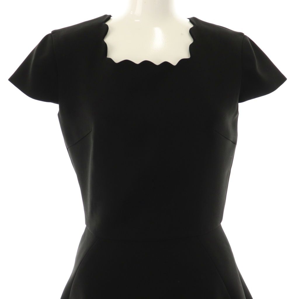 ヨーコチャン YOKO CHAN ハーフスリーブスカラップドレスワンピース