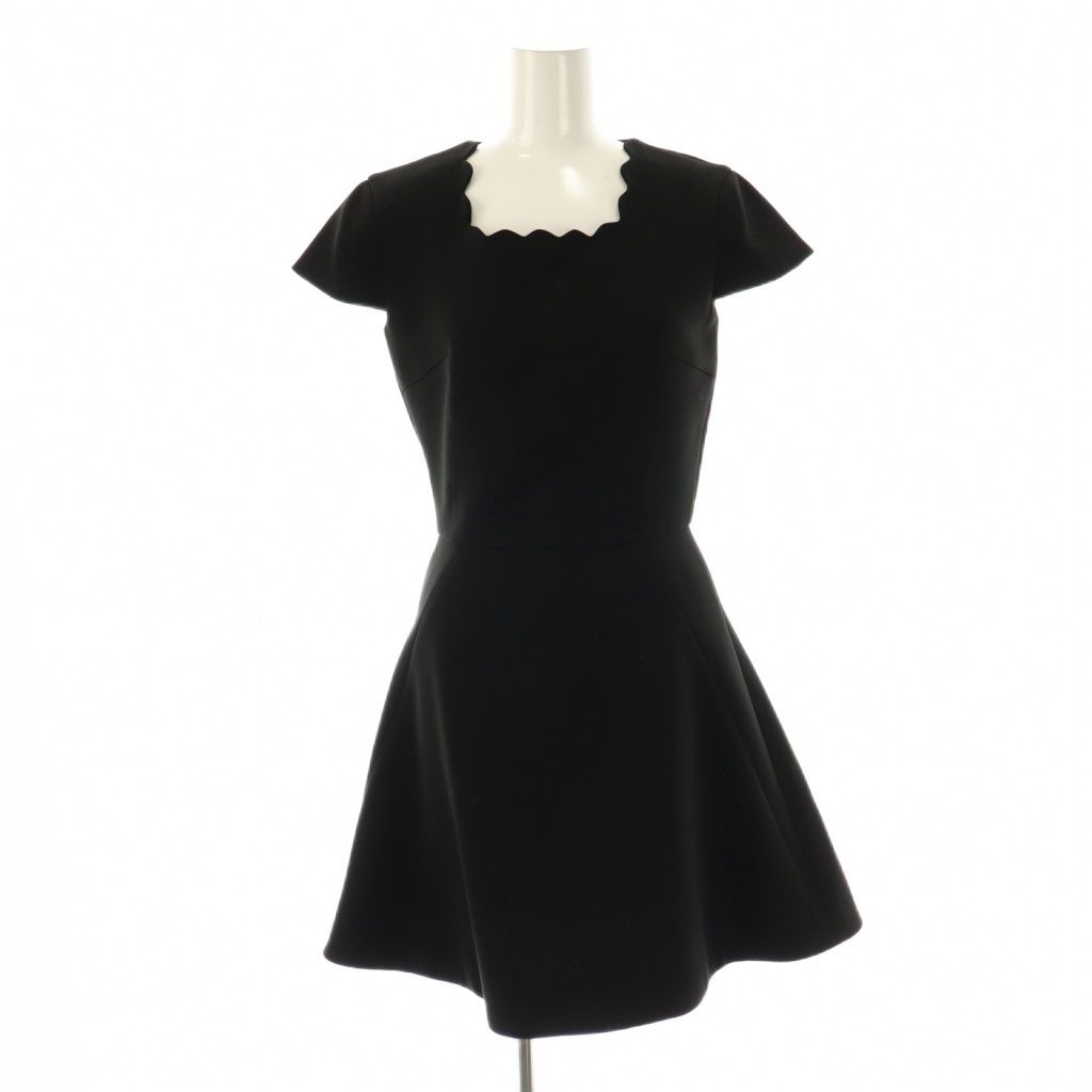 ヨーコチャン YOKO CHAN ハーフスリーブスカラップドレスワンピース