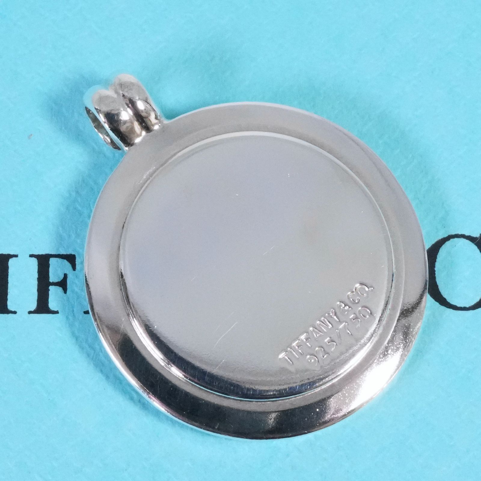 極美品 ティファニー ロゴ メダル コンビ ネックレストップ/25-2130S