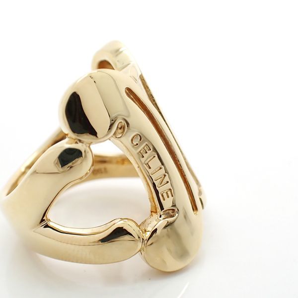 CELINE トリオンフ リング K18 イエローゴールド 約11号 ロゴ セリーヌ
