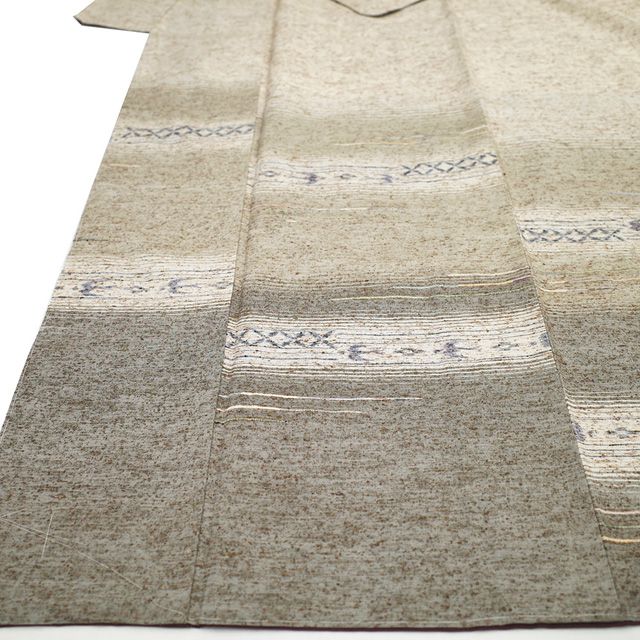 新古品】 ぜんまい紬 訪問着 着物 未使用 紬 正絹 袷 十日町 白