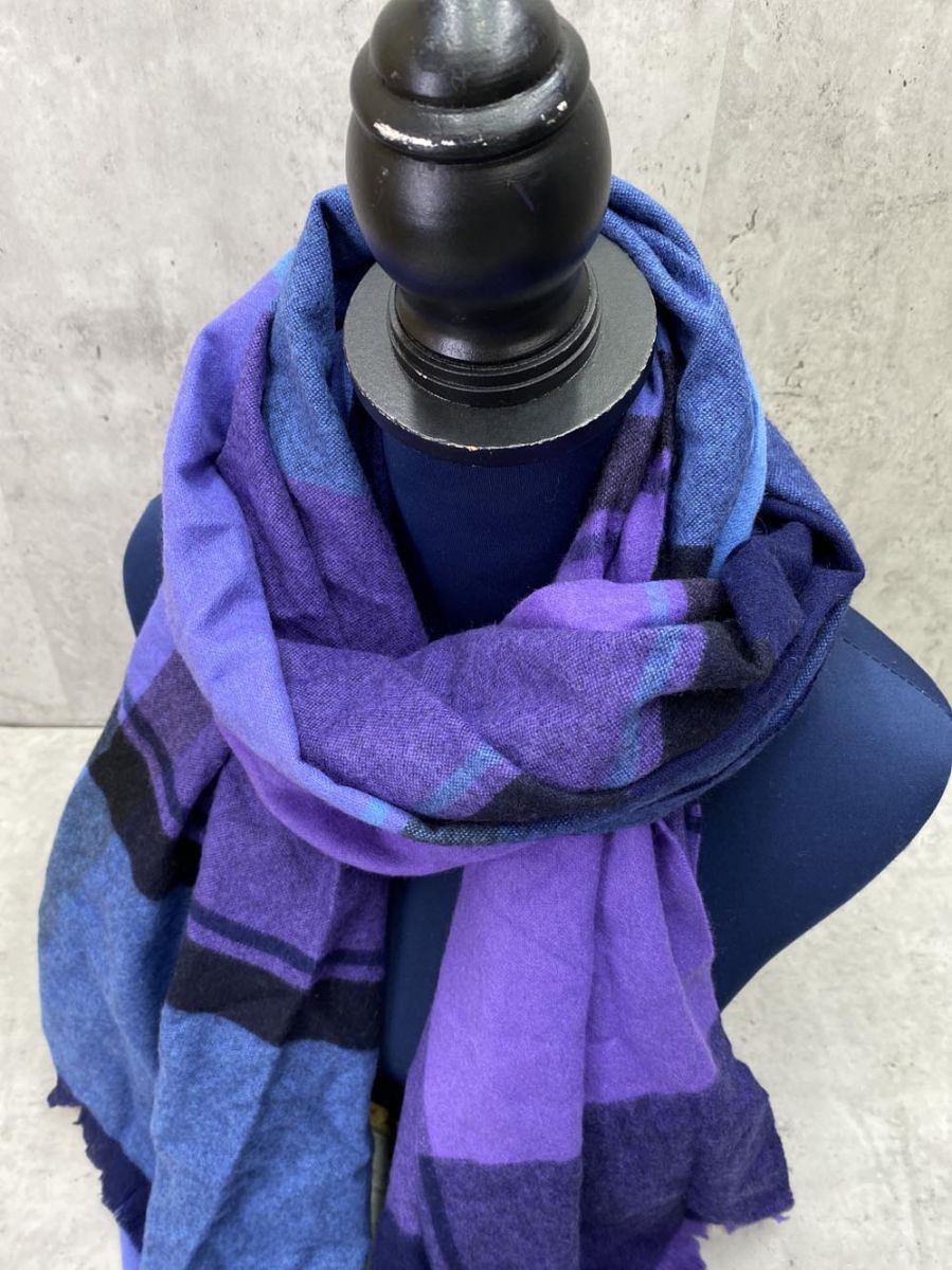 Felice regalo フェリーチェレガーロ マフラー 青×紫 ◇□◎レディース