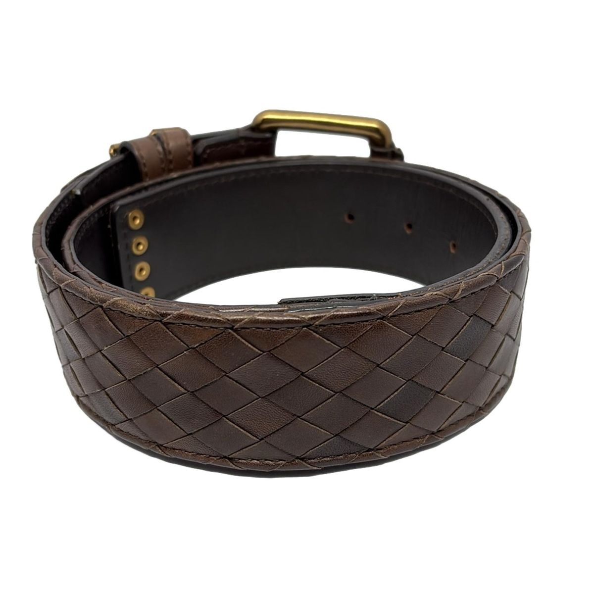 EPOCAエポカ本革ベルト エポカ ベルト - ブラウン×ゴールド サークル