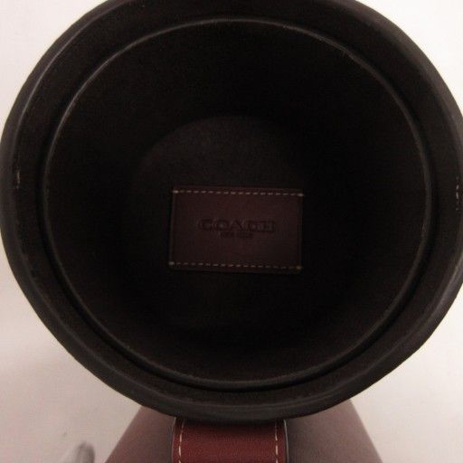 COACH バーガンディ レザー水筒カバー COACH バーガンディ レザー水筒