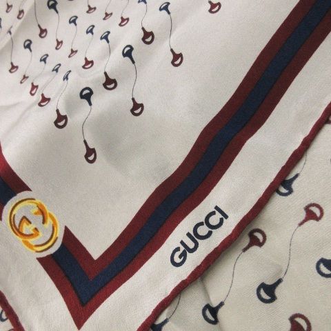 グッチ GUCCI 70s ヴィンテージ スカーフ シルク 絹 インター