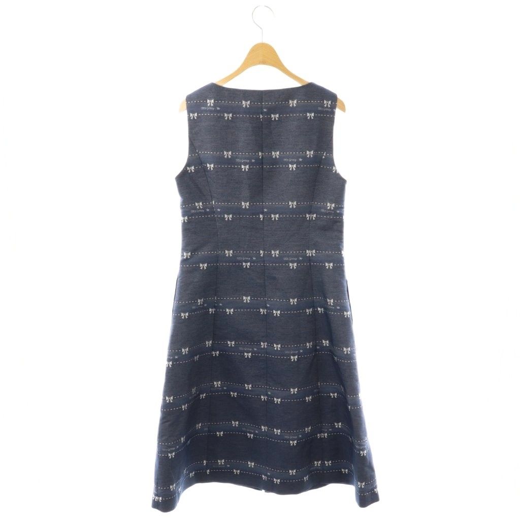 エムズグレイシー M'S GRACY 25年製 リボン柄 ジップアップ デニム