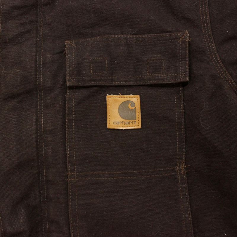 レザーパッチ00’s 良サイズCarharttトラディショナルコートDKB L レザーパッチ00's 良サイズCarharttトラディショナルコートL ブラウン
