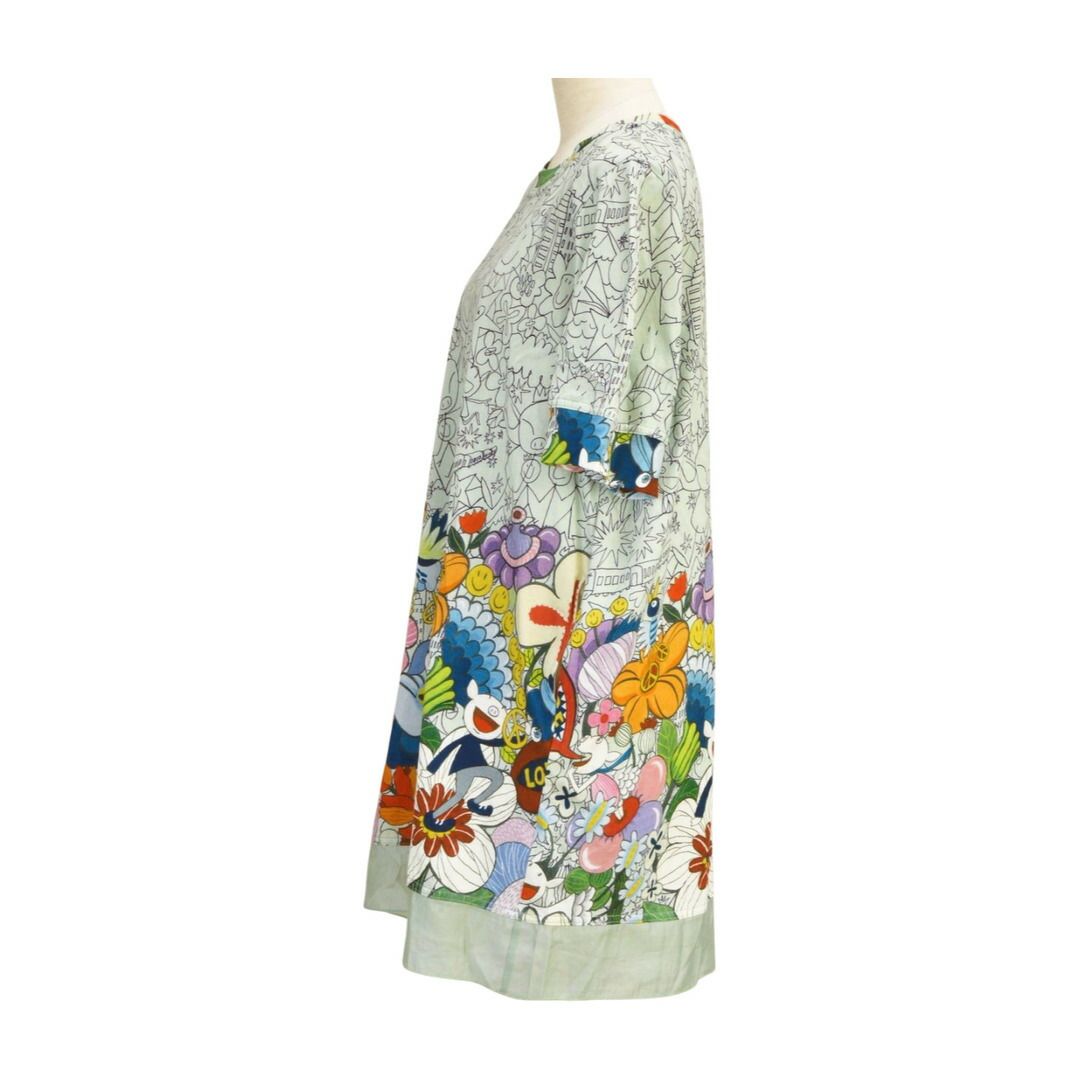 アルベロベロ by ぶたさん カットソー ロング丈 チュニック グリーン レディース F-M 13557