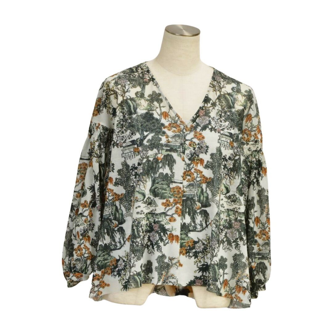 ヴィヴィアンタム VIVIENNE TAM ブラウス パワーネット 柄 インナーキャミソール 付き マルチホワイト サイズ 38 レディース F-M13583 ヴィヴィアンタム VIVIENNE TAM ブラウス パワーネット 柄 インナー