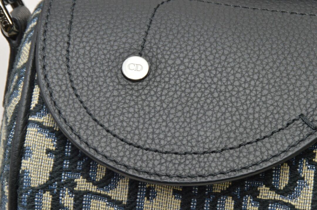  ディオール Dior オブリーク ローラー キャンバス×レザー ショルダーバッグ ブラック×ネイビー×ベージュ レディース F-YA 973 メッセンジャーバッグ ショルダーバッグ