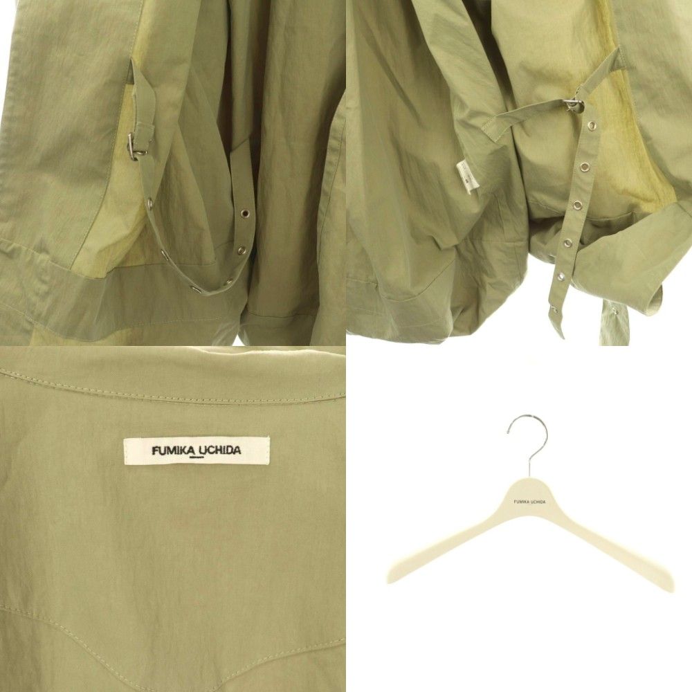 【中古】フミカ ウチダ FUMIKA_UCHIDA DOUBLE-BODY SOUTIEN-COLLAR CAPE コート スプリングコート 36 カーキ フミカ ウチダ FUMIKA_UCHIDA DOUBLE-BODY SOUTIEN-COLLAR CAPE コート