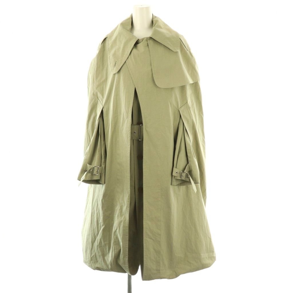 【中古】フミカ ウチダ FUMIKA_UCHIDA DOUBLE-BODY SOUTIEN-COLLAR CAPE コート スプリングコート 36 カーキ フミカ ウチダ FUMIKA_UCHIDA DOUBLE-BODY SOUTIEN-COLLAR CAPE コート