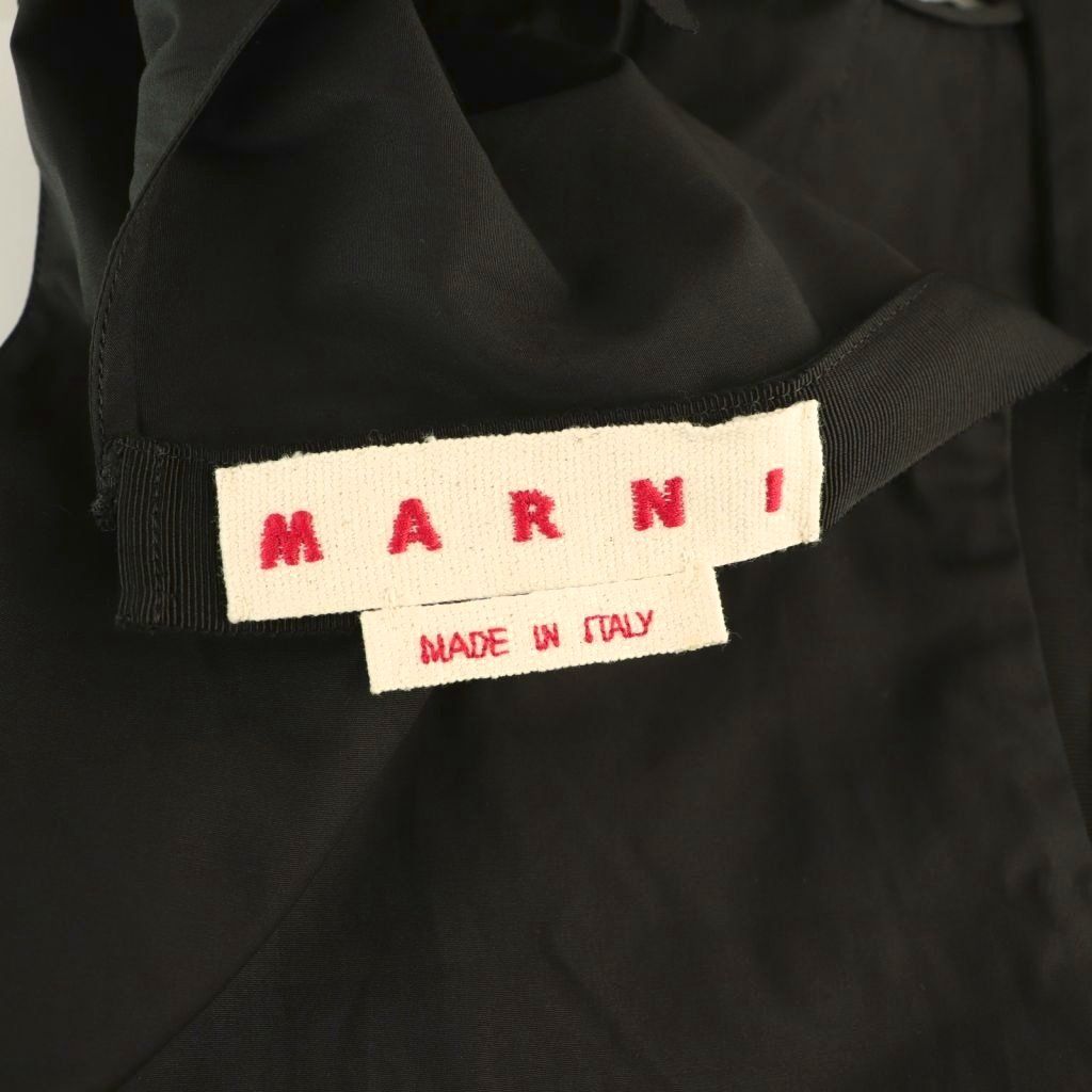 【中古】マルニ MARNI 25SS TTMA0398A0 UTC478 フロントフリルノースリーブブラウス 40 ブラック /ES ■OS マルニ MARNI 25SS TTMA0398A0 UTC478 フロントフリルノースリーブ